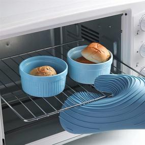 img 1 attached to 🍮 SWEJAR 8 унций керамические формы для суфле, рамки для выпечки, пудинга, крем-брюле, суфле - Набор из 6 шт. (Похожий цвет)