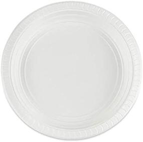 img 4 attached to 🍽️ Pack of 100 Disposable 10 Inch White Plastic Plates for Events and Parties