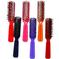 🖌️ luxxii pack 6 - colorful handle nylon bristle brushes hair comb for all hair types logo