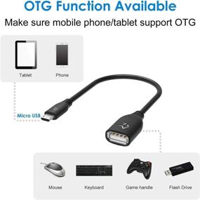 img 3 attached to 3-Pack Rankie Micro USB (Male) to USB 2.0 (Female) OTG адаптер, кабель-конвертер On-The-Go - Черный.