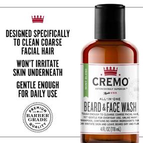 img 2 attached to Cremo Mint Blend Beard and Face Wash: Ultimate Solution for Coarse Facial Hair Care, 6 Oz