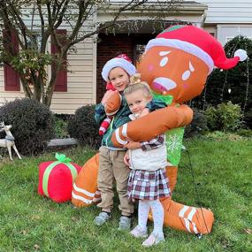 img 2 attached to 🎅 HOLLO STAR 5FT Christmas Inflatable Yard Decor: Lighted Gingerbread Man with LED Lights, Perfect Outdoor and Indoor Holiday Decoration for Home Lawn