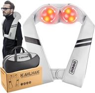 🔥 kahlhak shiatsu neck and shoulder massager with heat – 3d kneading massage pillow for deep tissue neck pain relief. portable neck massager for women and men – ideal for home, office, and car use logo