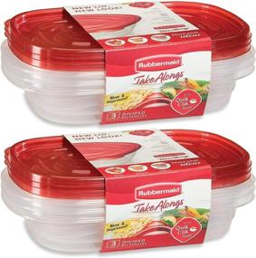 img 1 attached to Rubbermaid TakeAlongs Divided Container: 6 Pack, Multicolor - Organize and Store Food with Ease