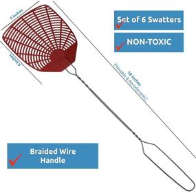 img 2 attached to Bug & Fly Swatter – 6 Pack Braided Metal Handle Fly Swatters – Indoor & Outdoor Pest Control Flyswatter