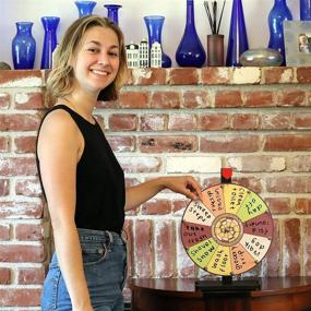 img 3 attached to 🎡 Whirl of Fun Spinning Prize Wheel 12 Inch - Tabletop with Stand | Sorbet Colors, Customize Erasable Whiteboard Surface | Made in USA