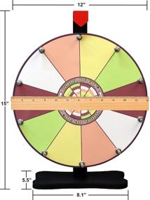 img 2 attached to 🎡 Whirl of Fun Spinning Prize Wheel 12 Inch - Tabletop with Stand | Sorbet Colors, Customize Erasable Whiteboard Surface | Made in USA