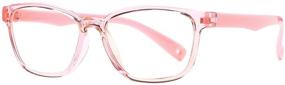 img 2 attached to 👓 COASION Kids Blue Light Blocking Glasses 2 Pack, Durable TR Frames for Boys Girls Age 3-9, Anti Eye Strain Eyewear (Blue/Dark Blue+Clear Pink)