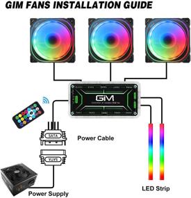 img 3 attached to 🌈 Кулеры корпуса GIM KB-21 RGB - 3-пакет 120 мм тихих компьютерных вентиляторов с подсветкой LED для корпуса и ЦП - Цветной радужный кулер с регулируемой скоростью и хабом