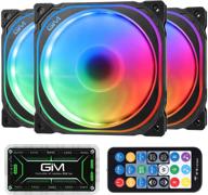 🌈 кулеры корпуса gim kb-21 rgb - 3-пакет 120 мм тихих компьютерных вентиляторов с подсветкой led для корпуса и цп - цветной радужный кулер с регулируемой скоростью и хабом логотип