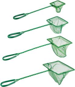 img 2 attached to Tugaizi Green Fishing Catch Nets with Fine Quick Catch Mesh Nylon and Plastic Handle - Available in Sizes 3in, 4in, 5in, 6in