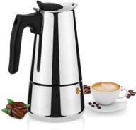 ☕ lalafancy stovetop espresso coffee maker: 430 stainless steel, 6 cup moka pot for cuban & italian coffee shots logo