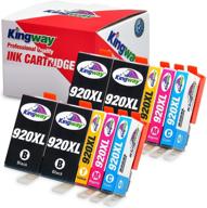 🖨️ 10-pack kingway compatible replacement ink cartridges for hp 920 xl - work with hp officejet 6500, 6500a plus, 7500, 7500a, 7000, 6000 e709 printer - includes 4 black, 2 cyan, 2 magenta, 2 yellow logo