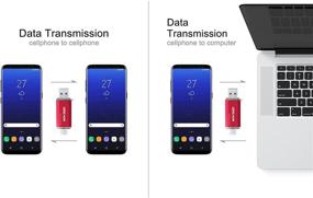 img 2 attached to 💻 Флеш накопитель USB-C двойного действия высокой скорости (USB-A 3.0/USB-C) типа C - красный, 64ГБ