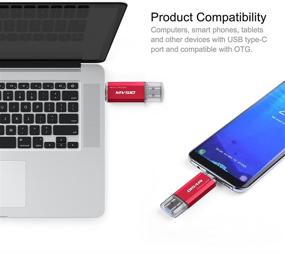 img 3 attached to 💻 Флеш накопитель USB-C двойного действия высокой скорости (USB-A 3.0/USB-C) типа C - красный, 64ГБ