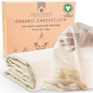 🌿 gots certified organic unbleached cotton cheesecloth for straining - large 18 sq.ft., fine reusable strainer logo