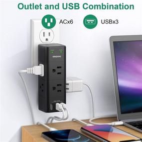 img 1 attached to 🔌 ONDG Multi Plug Outlet Extender with USB Ports, Surge Protector - 6 Outlet Expander with 3 USB Ports, Rotating Plug, 1680 Joules - Wall Mount Outlet Splitter for Home and Dorm Essentials