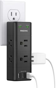 img 4 attached to 🔌 ONDG Multi Plug Outlet Extender with USB Ports, Surge Protector - 6 Outlet Expander with 3 USB Ports, Rotating Plug, 1680 Joules - Wall Mount Outlet Splitter for Home and Dorm Essentials