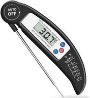 🌡️ digital instant read food thermometer with probe for kitchen cooking, bbq, poultry, grill, foldable design, fast & auto on/off – perfect christmas gift, black logo