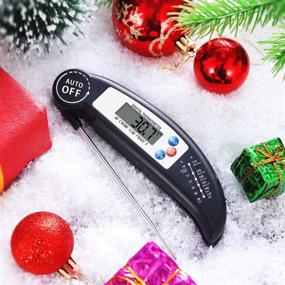 img 3 attached to 🌡️ Digital Instant Read Food Thermometer with Probe for Kitchen Cooking, BBQ, Poultry, Grill, Foldable Design, Fast & Auto On/Off – Perfect Christmas Gift, Black