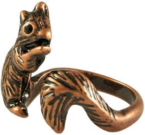 img 2 attached to 🐿️ Vintage Bronze Tone Ellenviva Squirrel Wrap Ring - Adjustable Animal Jewelry