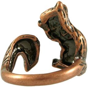 img 1 attached to 🐿️ Vintage Bronze Tone Ellenviva Squirrel Wrap Ring - Adjustable Animal Jewelry
