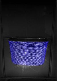 img 2 attached to 🚗 Siyibb Bling Car Garbage Can: Stylish Hanging Wastebasket with Sparkle Rhinestones - Plastic Trash Bin for a Glamorous Drive