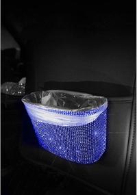 img 3 attached to 🚗 Siyibb Bling Car Garbage Can: Stylish Hanging Wastebasket with Sparkle Rhinestones - Plastic Trash Bin for a Glamorous Drive