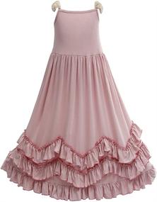 img 4 attached to 👗 Ruffled Halter Sleeve Cotton Dresses for Girls - Everweekend Clothing