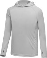 baleaf boys upf 50+ shirts: sun protection, quick dry, youth long sleeve hoodies shirt with thumbholes for workout logo