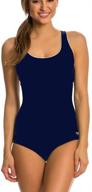 👙 stylish speedo women's one piece swimsuit: keyhole racerback, moderate cut, contrast trim logo