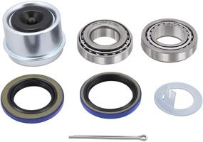 img 2 attached to 🚗 XiKe 1 Set Trailer Wheel Hub Kit, Fits 1-1/16'' Axles, Including L44649/10 Bearings, 12192TB, 15192TB /34823 Seals, 10-60 Seal, OD 1.98'' Dust Cover, and Cotter Pin.