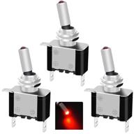 🔴 twidec/3pcs rocker lighted toggle switch 12v 20a - heavy duty racing car automotive auto spst on/off toggle switch - red led illuminated - 3pin - asw-07dr logo