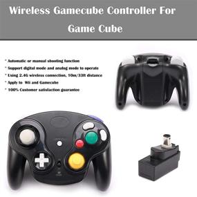 img 2 attached to 🎮 Poulep Classic Wireless Gamepad for Wii Gamecube NGC GC - Black, Compatible with Receiver Adapter - Enhanced Gaming Experience