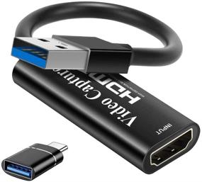 img 4 attached to 🎥 Карта захвата видео 4K HDMI в USB 3.0 | 1080P HD 60fps | Прямая трансляция и запись | Игры, обучение, видеоконференции | Аудио и видеозахват (черная)