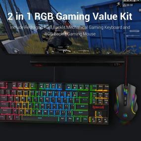 img 3 attached to Redragon K552-RGB-BA Mechanical Gaming Keyboard and Mouse Combo – Wired 60% RGB LED Backlit Set with Arrow Key Keyboard & 7200 DPI Mouse for Windows PC Gamers (Tenkeyless Keyboard Mouse Kit)