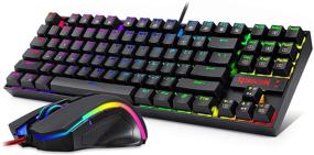 img 4 attached to Redragon K552-RGB-BA Mechanical Gaming Keyboard and Mouse Combo – Wired 60% RGB LED Backlit Set with Arrow Key Keyboard & 7200 DPI Mouse for Windows PC Gamers (Tenkeyless Keyboard Mouse Kit)