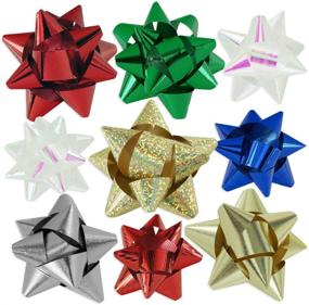 img 1 attached to Stunning 72pc Designer Holiday Christmas Gift Bow Assortment: Metallic, Iridescent, Holographic, Glitter, Lacquer Finishes