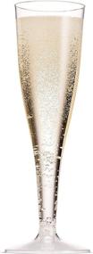 img 1 attached to 50 Clear Plastic Champagne Flutes 5 Oz - Disposable Wedding Party Cocktail Cups - Toasting Glasses