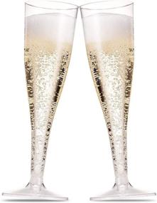 img 4 attached to 50 Clear Plastic Champagne Flutes 5 Oz - Disposable Wedding Party Cocktail Cups - Toasting Glasses