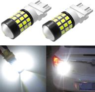 🔆 alla lighting t25 3157 3156 led strobe brake, reverse light bulbs, 6000k xenon white super bright 2835 39-smd high power 3056 3156 4057 3457 3057 3157 flashing lamps logo