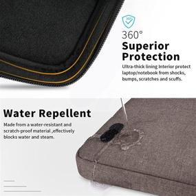 img 3 attached to 📱 Waterproof Laptop Sleeve Case 13.3-14 Inch, Durable 360 Protective Carrying Case with Portable Handle, Business Briefcase Compatible with MacBook Air/Pro, HP, Dell, ThinkPad Notebook - Coffee