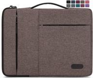 📱 waterproof laptop sleeve case 13.3-14 inch, durable 360 protective carrying case with portable handle, business briefcase compatible with macbook air/pro, hp, dell, thinkpad notebook - coffee logo