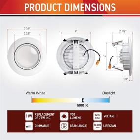 img 2 attached to OSTWIN (12 Pack) 4 Inch LED Retrofit Gimbal Downlight