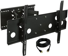 img 4 attached to Mount-It! Heavy-Duty Full-Motion TV Wall Mount with Large Articulating Arm, LCD LED Plasma Flat Screen Curved TV Mounting Bracket Supports up to 175 lbs, HDMI Cable Included (MI-310B)