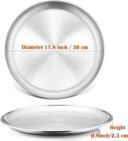 img 3 attached to 3-Piece Stainless Steel Round Pizza Pan Set, 12 Inch Diameter – P&amp;P CHEF Pizza Trays 🍕 for Baking Pizza, Pie, Cake, Cookie – Non-toxic, Healthy, Heavy Duty, Durable – Oven & Dishwasher Safe