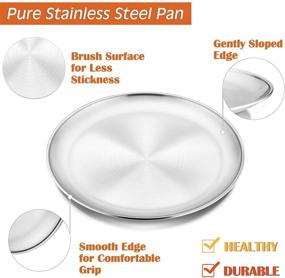img 2 attached to 3-Piece Stainless Steel Round Pizza Pan Set, 12 Inch Diameter – P&amp;P CHEF Pizza Trays 🍕 for Baking Pizza, Pie, Cake, Cookie – Non-toxic, Healthy, Heavy Duty, Durable – Oven & Dishwasher Safe