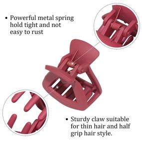 img 2 attached to 💎 Stylish Small Claw Hair Clips: Tiny Matte Diamond Shape Nonslip Clips for Thin to Medium-Thick Hair - 6 Colors Available!