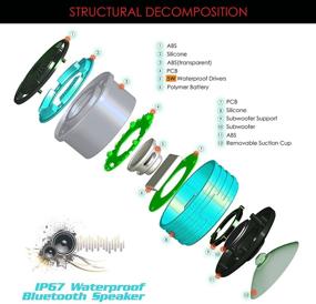 img 3 attached to KONG KIM LED Портативные водонепроницаемые беспроводные Bluetooth-колонки с IP67 защитой V4.0 - HD звук и бас для iPhone, iPod, iPad и телефонов