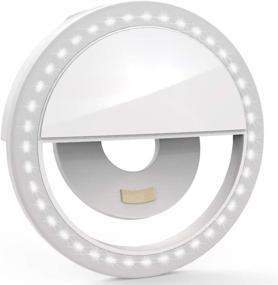 img 4 attached to 💡 USB Rechargeable Phone Ring Light Clip - Portable Selfie Lamp with 36 LEDs, 4-Level Adjustable Brightness - Video Ring Lights Clip for iPhone, Smart Phones, Notebook (White)